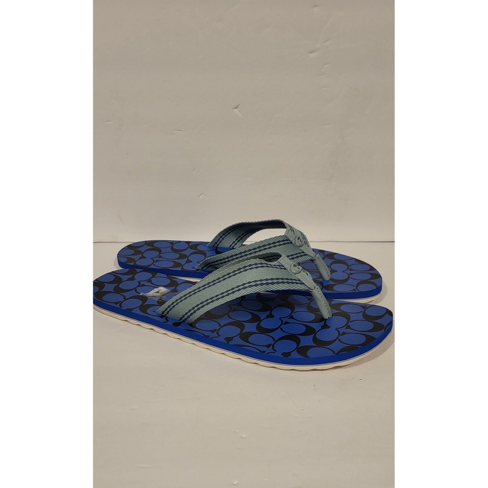 BN COACH Men's‎ Signature Webbing Flip Flop Blue Fin